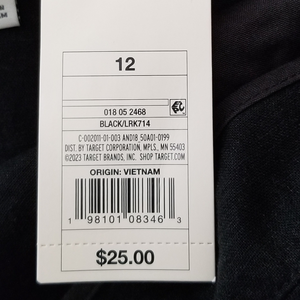 NWT A New Day Black Linen Mini Skirt Size 12 - Picture 5 of 7